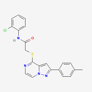 molecular formula C21H17ClN4OS B3398224 N-(2-chlorophenyl)-2-{[2-(4-methylphenyl)pyrazolo[1,5-a]pyrazin-4-yl]thio}acetamide CAS No. 1021231-87-7