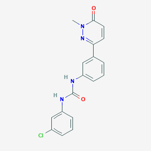 molecular formula C18H15ClN4O2 B3398237 1-(3-Chlorophenyl)-3-(3-(1-methyl-6-oxo-1,6-dihydropyridazin-3-yl)phenyl)urea CAS No. 1021250-74-7
