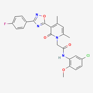 molecular formula C24H20ClFN4O4 B3398252 N-(5-chloro-2-methoxyphenyl)-2-(3-(3-(4-fluorophenyl)-1,2,4-oxadiazol-5-yl)-4,6-dimethyl-2-oxopyridin-1(2H)-yl)acetamide CAS No. 1021250-88-3