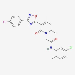 molecular formula C24H20ClFN4O3 B3398256 N-(5-chloro-2-methylphenyl)-2-(3-(3-(4-fluorophenyl)-1,2,4-oxadiazol-5-yl)-4,6-dimethyl-2-oxopyridin-1(2H)-yl)acetamide CAS No. 1021250-91-8