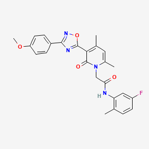 molecular formula C25H23FN4O4 B3398265 N-(5-fluoro-2-methylphenyl)-2-(3-(3-(4-methoxyphenyl)-1,2,4-oxadiazol-5-yl)-4,6-dimethyl-2-oxopyridin-1(2H)-yl)acetamide CAS No. 1021251-01-3