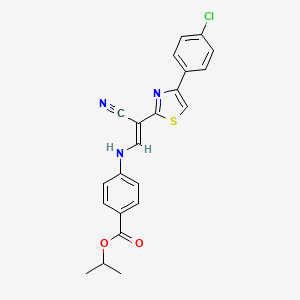 molecular formula C22H18ClN3O2S B3398296 (E)-isopropyl 4-((2-(4-(4-chlorophenyl)thiazol-2-yl)-2-cyanovinyl)amino)benzoate CAS No. 1021251-16-0
