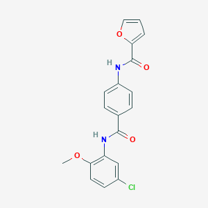molecular formula C19H15ClN2O4 B339830 N-{4-[(5-chloro-2-methoxyanilino)carbonyl]phenyl}-2-furamide 