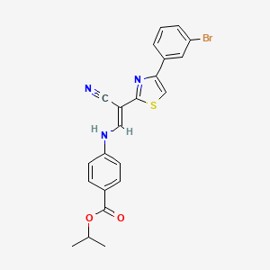 (E)-isopropyl 4-((2-(4-(3-bromophenyl)thiazol-2-yl)-2-cyanovinyl)amino)benzoate