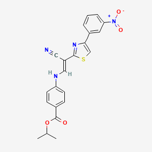 molecular formula C22H18N4O4S B3398309 (E)-isopropyl 4-((2-cyano-2-(4-(3-nitrophenyl)thiazol-2-yl)vinyl)amino)benzoate CAS No. 1021251-31-9