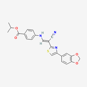molecular formula C23H19N3O4S B3398314 (E)-isopropyl 4-((2-(4-(benzo[d][1,3]dioxol-5-yl)thiazol-2-yl)-2-cyanovinyl)amino)benzoate CAS No. 1021251-34-2