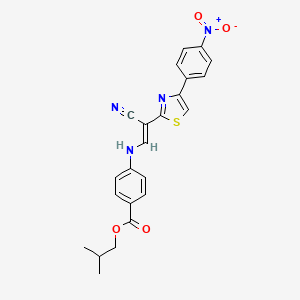 molecular formula C23H20N4O4S B3398325 (E)-isobutyl 4-((2-cyano-2-(4-(4-nitrophenyl)thiazol-2-yl)vinyl)amino)benzoate CAS No. 1021251-53-5