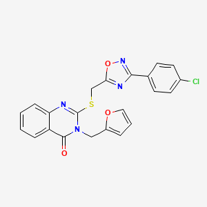 molecular formula C22H15ClN4O3S B3398353 2-(((3-(4-chlorophenyl)-1,2,4-oxadiazol-5-yl)methyl)thio)-3-(furan-2-ylmethyl)quinazolin-4(3H)-one CAS No. 1021252-01-6