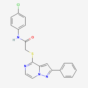 molecular formula C20H15ClN4OS B3398359 N-(4-chlorophenyl)-2-[(2-phenylpyrazolo[1,5-a]pyrazin-4-yl)thio]acetamide CAS No. 1021252-02-7