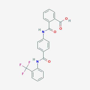 molecular formula C22H15F3N2O4 B339838 2-[(4-{[2-(Trifluoromethyl)anilino]carbonyl}anilino)carbonyl]benzoic acid 