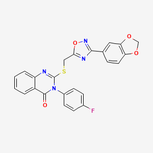 molecular formula C24H15FN4O4S B3398388 2-(((3-(benzo[d][1,3]dioxol-5-yl)-1,2,4-oxadiazol-5-yl)methyl)thio)-3-(4-fluorophenyl)quinazolin-4(3H)-one CAS No. 1021252-40-3