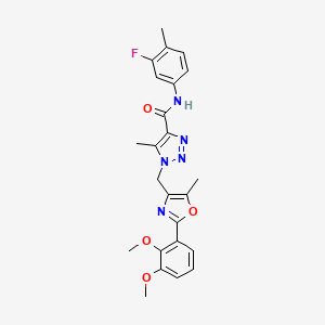 molecular formula C24H24FN5O4 B3398403 1-{[2-(2,3-dimethoxyphenyl)-5-methyl-1,3-oxazol-4-yl]methyl}-N-(3-fluoro-4-methylphenyl)-5-methyl-1H-1,2,3-triazole-4-carboxamide CAS No. 1021252-57-2