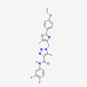 molecular formula C23H21F2N5O3 B3398409 N-(3,4-difluorophenyl)-1-{[2-(4-ethoxyphenyl)-5-methyl-1,3-oxazol-4-yl]methyl}-5-methyl-1H-1,2,3-triazole-4-carboxamide CAS No. 1021252-59-4