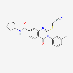 2-((cyanomethyl)thio)-N-cyclopentyl-3-(3,5-dimethylphenyl)-4-oxo-3,4-dihydroquinazoline-7-carboxamide
