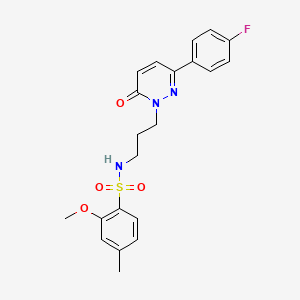 molecular formula C21H22FN3O4S B3398442 N-(3-(3-(4-fluorophenyl)-6-oxopyridazin-1(6H)-yl)propyl)-2-methoxy-4-methylbenzenesulfonamide CAS No. 1021253-52-0