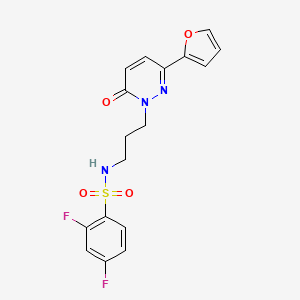 molecular formula C17H15F2N3O4S B3398452 2,4-difluoro-N-(3-(3-(furan-2-yl)-6-oxopyridazin-1(6H)-yl)propyl)benzenesulfonamide CAS No. 1021253-66-6