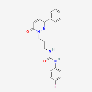 molecular formula C20H19FN4O2 B3398458 1-(4-fluorophenyl)-3-(3-(6-oxo-3-phenylpyridazin-1(6H)-yl)propyl)urea CAS No. 1021253-89-3