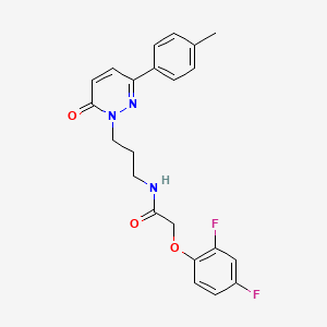 molecular formula C22H21F2N3O3 B3398463 2-(2,4-difluorophenoxy)-N-(3-(6-oxo-3-(p-tolyl)pyridazin-1(6H)-yl)propyl)acetamide CAS No. 1021253-98-4