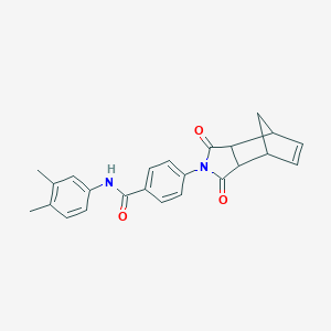 molecular formula C24H22N2O3 B339847 N-(3,4-dimethylphenyl)-4-(1,3-dioxo-1,3,3a,4,7,7a-hexahydro-2H-4,7-methanoisoindol-2-yl)benzamide 