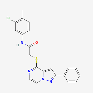 molecular formula C21H17ClN4OS B3398492 N-(3-chloro-4-methylphenyl)-2-[(2-phenylpyrazolo[1,5-a]pyrazin-4-yl)thio]acetamide CAS No. 1021254-78-3