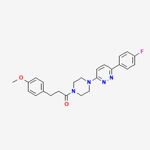 molecular formula C24H25FN4O2 B3398493 1-(4-(6-(4-Fluorophenyl)pyridazin-3-yl)piperazin-1-yl)-3-(4-methoxyphenyl)propan-1-one CAS No. 1021254-80-7