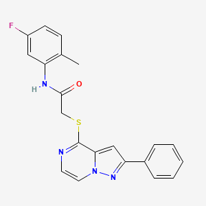 molecular formula C21H17FN4OS B3398499 N-(5-fluoro-2-methylphenyl)-2-[(2-phenylpyrazolo[1,5-a]pyrazin-4-yl)thio]acetamide CAS No. 1021254-81-8