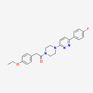 molecular formula C24H25FN4O2 B3398505 2-(4-Ethoxyphenyl)-1-(4-(6-(4-fluorophenyl)pyridazin-3-yl)piperazin-1-yl)ethanone CAS No. 1021254-84-1