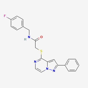 molecular formula C21H17FN4OS B3398509 N-(4-fluorobenzyl)-2-[(2-phenylpyrazolo[1,5-a]pyrazin-4-yl)thio]acetamide CAS No. 1021255-04-8