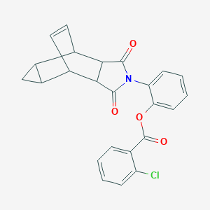molecular formula C24H18ClNO4 B339852 2-(1,3-dioxooctahydro-4,6-ethenocyclopropa[f]isoindol-2(1H)-yl)phenyl 2-chlorobenzoate 