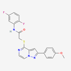 molecular formula C21H16F2N4O2S B3398546 N-(2,5-difluorophenyl)-2-{[2-(4-methoxyphenyl)pyrazolo[1,5-a]pyrazin-4-yl]sulfanyl}acetamide CAS No. 1021255-61-7