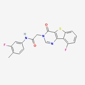 molecular formula C19H13F2N3O2S B3398567 N-(3-fluoro-4-methylphenyl)-2-(9-fluoro-4-oxo[1]benzothieno[3,2-d]pyrimidin-3(4H)-yl)acetamide CAS No. 1021256-10-9