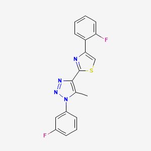 molecular formula C18H12F2N4S B3398574 4-(2-fluorophenyl)-2-(1-(3-fluorophenyl)-5-methyl-1H-1,2,3-triazol-4-yl)thiazole CAS No. 1021256-20-1