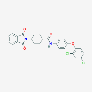 molecular formula C27H22Cl2N2O4 B339858 N-[4-(2,4-dichlorophenoxy)phenyl]-4-(1,3-dioxo-1,3-dihydro-2H-isoindol-2-yl)cyclohexanecarboxamide 