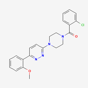 molecular formula C22H21ClN4O2 B3398582 (2-Chlorophenyl)(4-(6-(2-methoxyphenyl)pyridazin-3-yl)piperazin-1-yl)methanone CAS No. 1021256-38-1