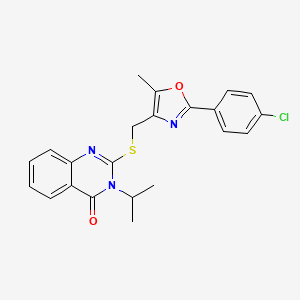 molecular formula C22H20ClN3O2S B3398589 2-(((2-(4-chlorophenyl)-5-methyloxazol-4-yl)methyl)thio)-3-isopropylquinazolin-4(3H)-one CAS No. 1021256-46-1