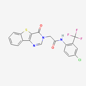 molecular formula C19H11ClF3N3O2S B3398598 N-[4-chloro-2-(trifluoromethyl)phenyl]-2-(4-oxo[1]benzothieno[3,2-d]pyrimidin-3(4H)-yl)acetamide CAS No. 1021256-85-8