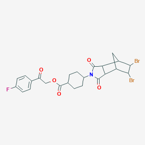 molecular formula C24H24Br2FNO5 B339860 2-(4-fluorophenyl)-2-oxoethyl 4-(5,6-dibromo-1,3-dioxooctahydro-2H-4,7-methanoisoindol-2-yl)cyclohexanecarboxylate 