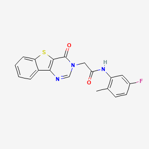 molecular formula C19H14FN3O2S B3398604 N-(5-fluoro-2-methylphenyl)-2-(4-oxo[1]benzothieno[3,2-d]pyrimidin-3(4H)-yl)acetamide CAS No. 1021256-90-5
