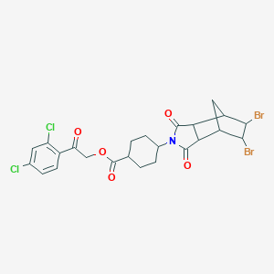 2-(2,4-dichlorophenyl)-2-oxoethyl 4-(5,6-dibromo-1,3-dioxooctahydro-2H-4,7-methanoisoindol-2-yl)cyclohexanecarboxylate