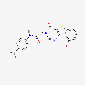 molecular formula C21H18FN3O2S B3398615 2-(9-fluoro-4-oxo[1]benzothieno[3,2-d]pyrimidin-3(4H)-yl)-N-(4-isopropylphenyl)acetamide CAS No. 1021256-96-1