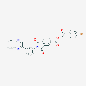2-(4-Bromophenyl)-2-oxoethyl 1,3-dioxo-2-[3-(2-quinoxalinyl)phenyl]-5-isoindolinecarboxylate
