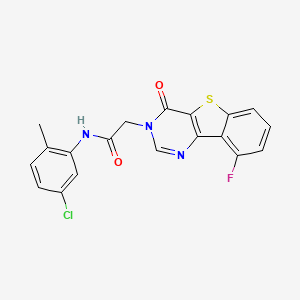 molecular formula C19H13ClFN3O2S B3398622 N-(5-chloro-2-methylphenyl)-2-(9-fluoro-4-oxo[1]benzothieno[3,2-d]pyrimidin-3(4H)-yl)acetamide CAS No. 1021256-98-3