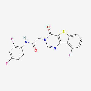 molecular formula C18H10F3N3O2S B3398628 N-(2,4-difluorophenyl)-2-(9-fluoro-4-oxo[1]benzothieno[3,2-d]pyrimidin-3(4H)-yl)acetamide CAS No. 1021257-01-1
