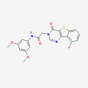 molecular formula C20H16FN3O4S B3398635 N-(3,5-dimethoxyphenyl)-2-(9-fluoro-4-oxo[1]benzothieno[3,2-d]pyrimidin-3(4H)-yl)acetamide CAS No. 1021257-04-4