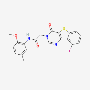 molecular formula C20H16FN3O3S B3398641 2-(9-fluoro-4-oxo[1]benzothieno[3,2-d]pyrimidin-3(4H)-yl)-N-(2-methoxy-5-methylphenyl)acetamide CAS No. 1021257-11-3