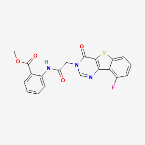 molecular formula C20H14FN3O4S B3398646 methyl 2-{[(9-fluoro-4-oxo[1]benzothieno[3,2-d]pyrimidin-3(4H)-yl)acetyl]amino}benzoate CAS No. 1021257-13-5