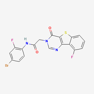 molecular formula C18H10BrF2N3O2S B3398653 N-(4-bromo-2-fluorophenyl)-2-(9-fluoro-4-oxo[1]benzothieno[3,2-d]pyrimidin-3(4H)-yl)acetamide CAS No. 1021257-14-6