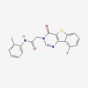 molecular formula C19H14FN3O2S B3398654 2-(9-fluoro-4-oxo[1]benzothieno[3,2-d]pyrimidin-3(4H)-yl)-N-(2-methylphenyl)acetamide CAS No. 1021257-15-7