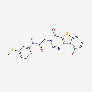 molecular formula C19H14FN3O2S2 B3398655 2-(9-fluoro-4-oxo[1]benzothieno[3,2-d]pyrimidin-3(4H)-yl)-N-[3-(methylthio)phenyl]acetamide CAS No. 1021257-16-8