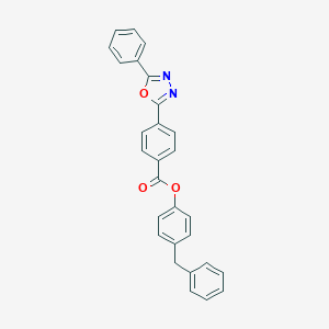 molecular formula C28H20N2O3 B339866 4-Benzylphenyl 4-(5-phenyl-1,3,4-oxadiazol-2-yl)benzoate 